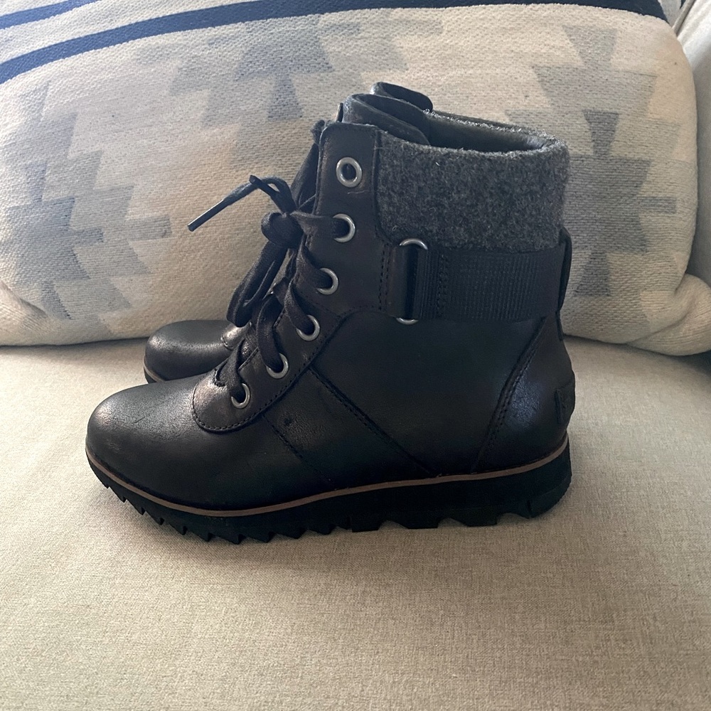 SOREL-Harlow Conquest-Black Winter Waterproof Boot 6.5,B NWOB - Picture 3 of 9